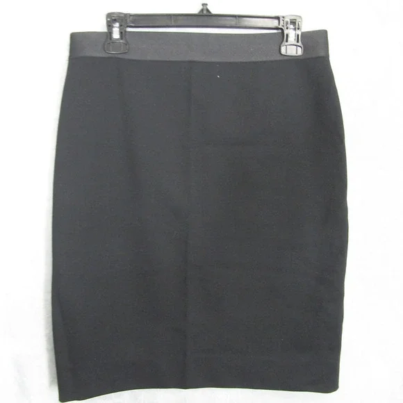 Everlane Black Pencil Skirt Women's Large Stretch Knee Length Career Minimalist - Picture 3 of 8
